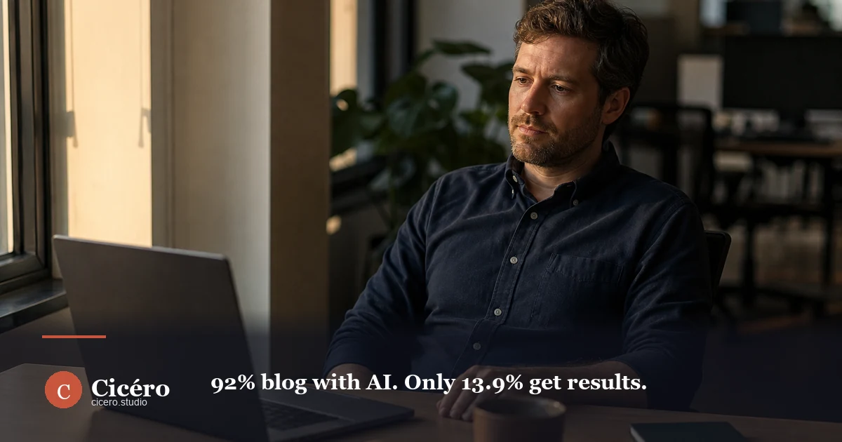 92% blog with AI. Only 13.9% get results.