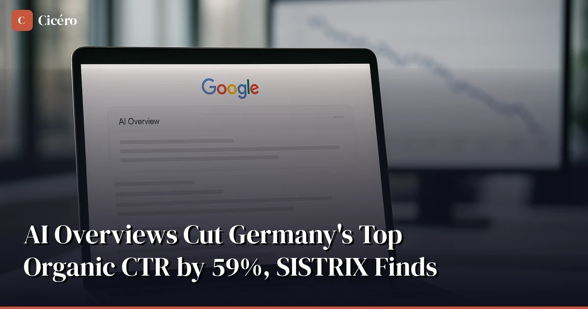 AI Overviews Cut Germany's Position 1 CTR by 59% — SISTRIX Study