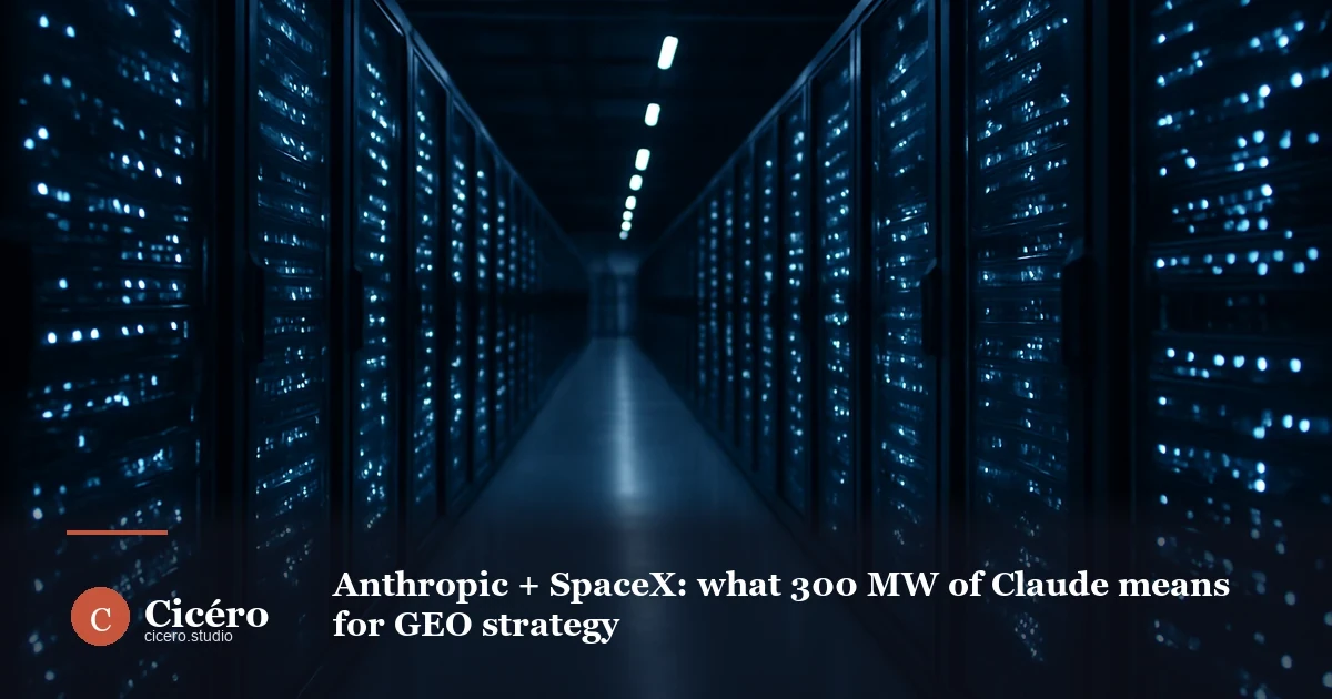 Anthropic + SpaceX: what 300 MW of Claude means for GEO strategy