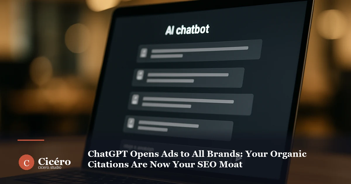 ChatGPT Opens Ads to All Brands: Your Organic Citations Are Now Your SEO Moat