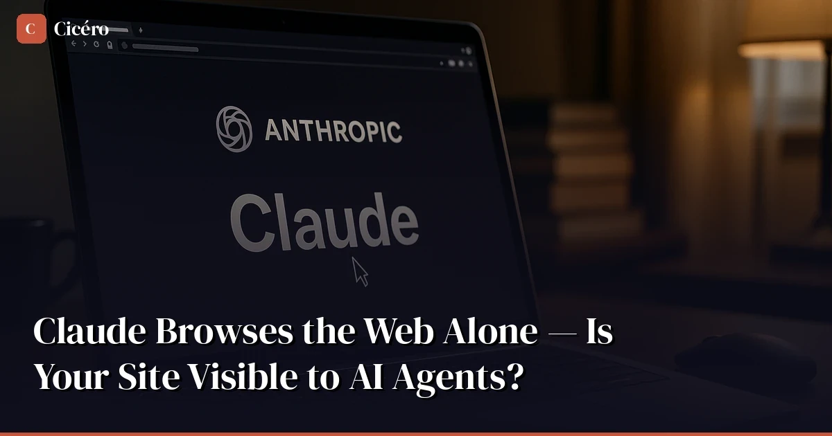 Claude Browses the Web Alone — Is Your Site Visible to AI Agents?