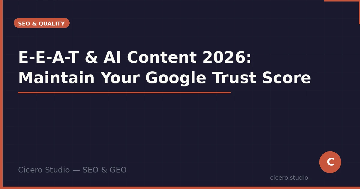 E-E-A-T and AI Content: Maintaining Your Google Trust Score in 2026