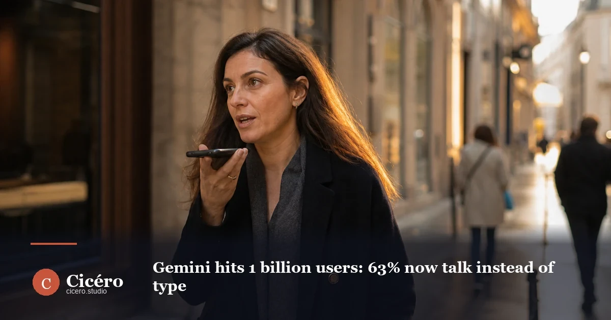 Gemini hits 1 billion users: 63% now talk instead of type