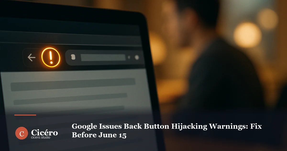 Google Issues Back Button Hijacking Warnings: Fix Before June 15