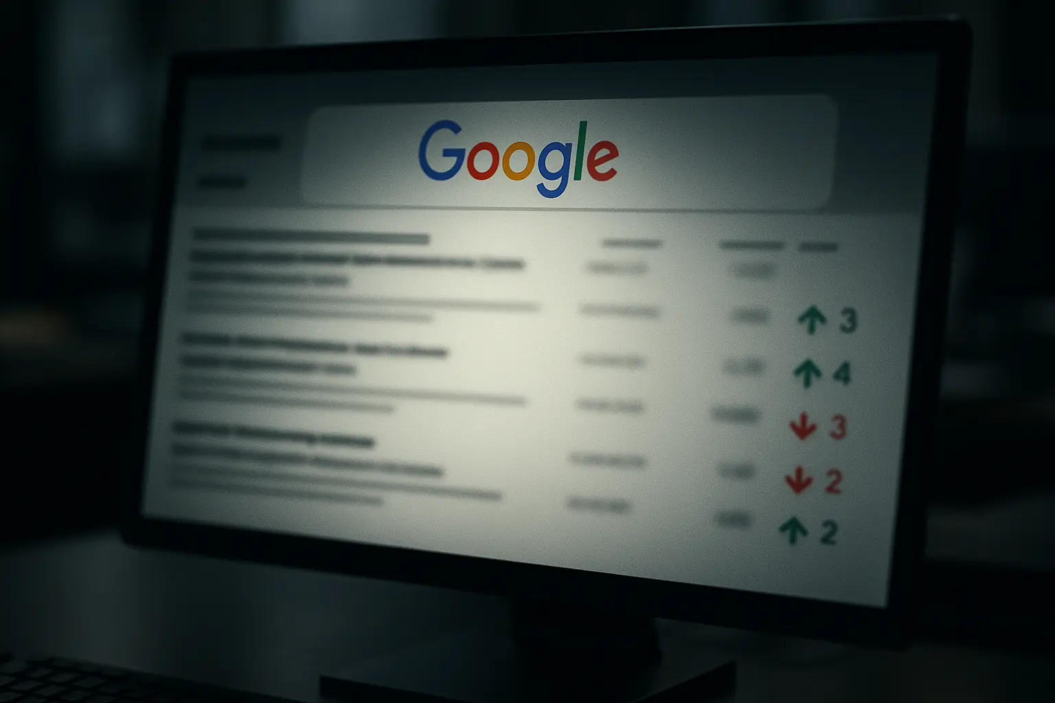 Google Search screen showing ranking fluctuations during the March 2026 Core Update