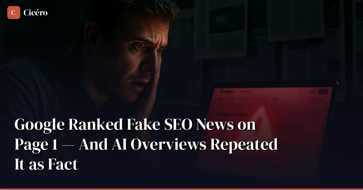 Google Ranked Fake SEO News on Page 1 — And AI Overviews Repeated It