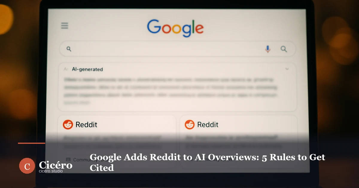 Google Adds Reddit to AI Overviews: 5 Rules to Get Cited