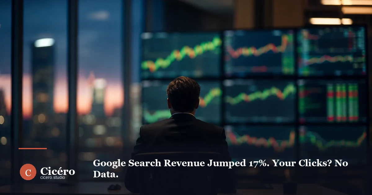 Google Search Revenue Jumped 17%. Your Clicks? No Data.