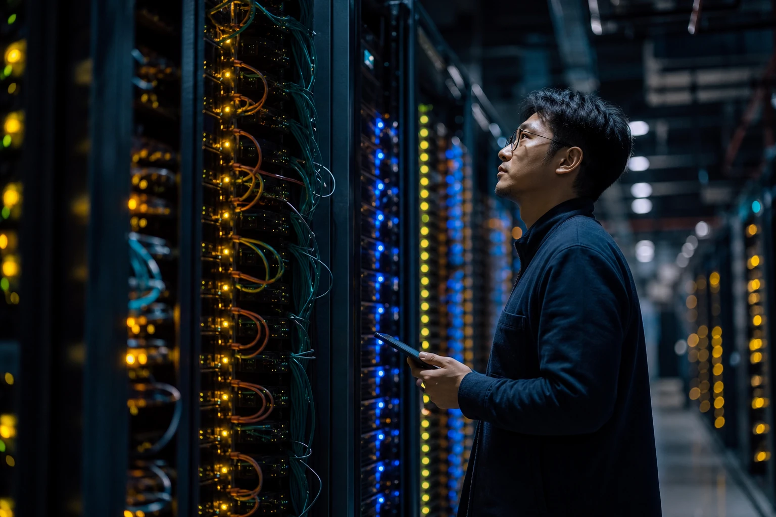 Servers and lines of code representing Googlebot crawling a web page's HTML