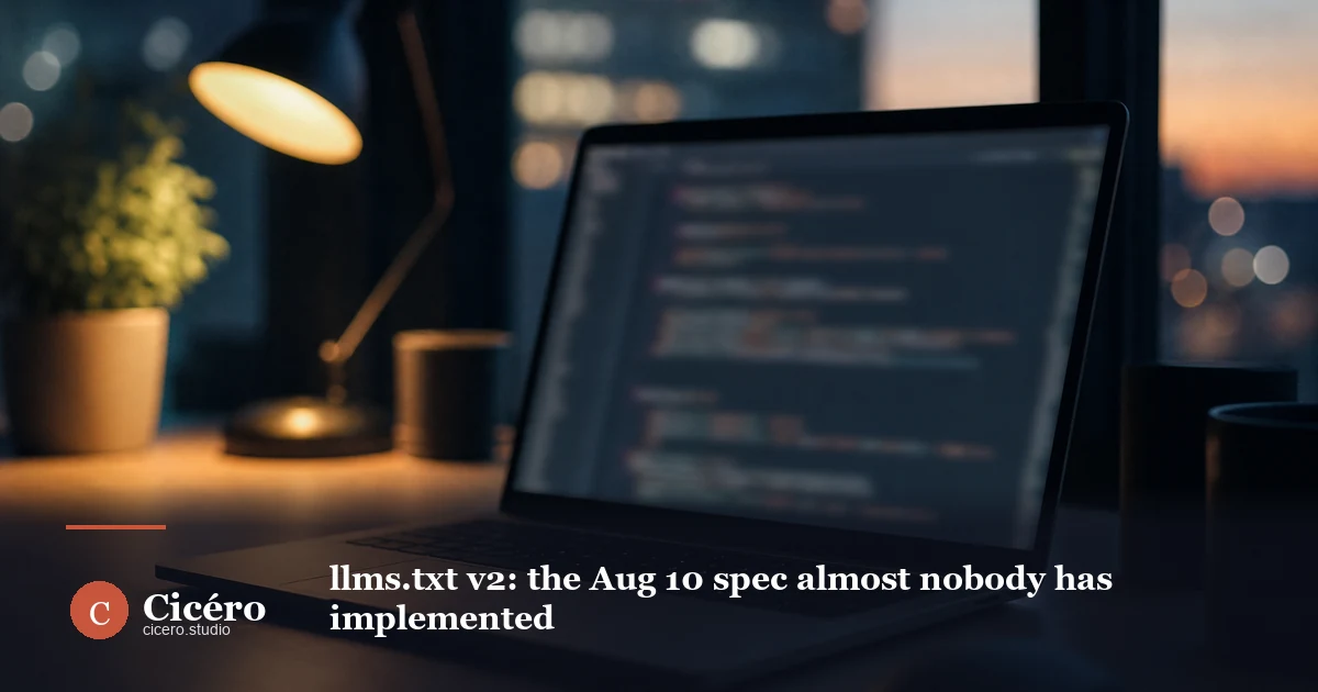 llms.txt v2: the Aug 10 spec almost nobody has implemented