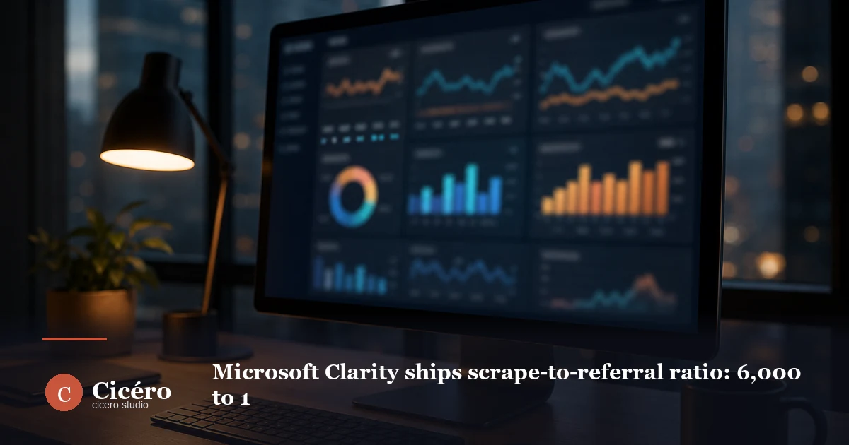 Microsoft Clarity ships scrape-to-referral ratio: 6,000 to 1