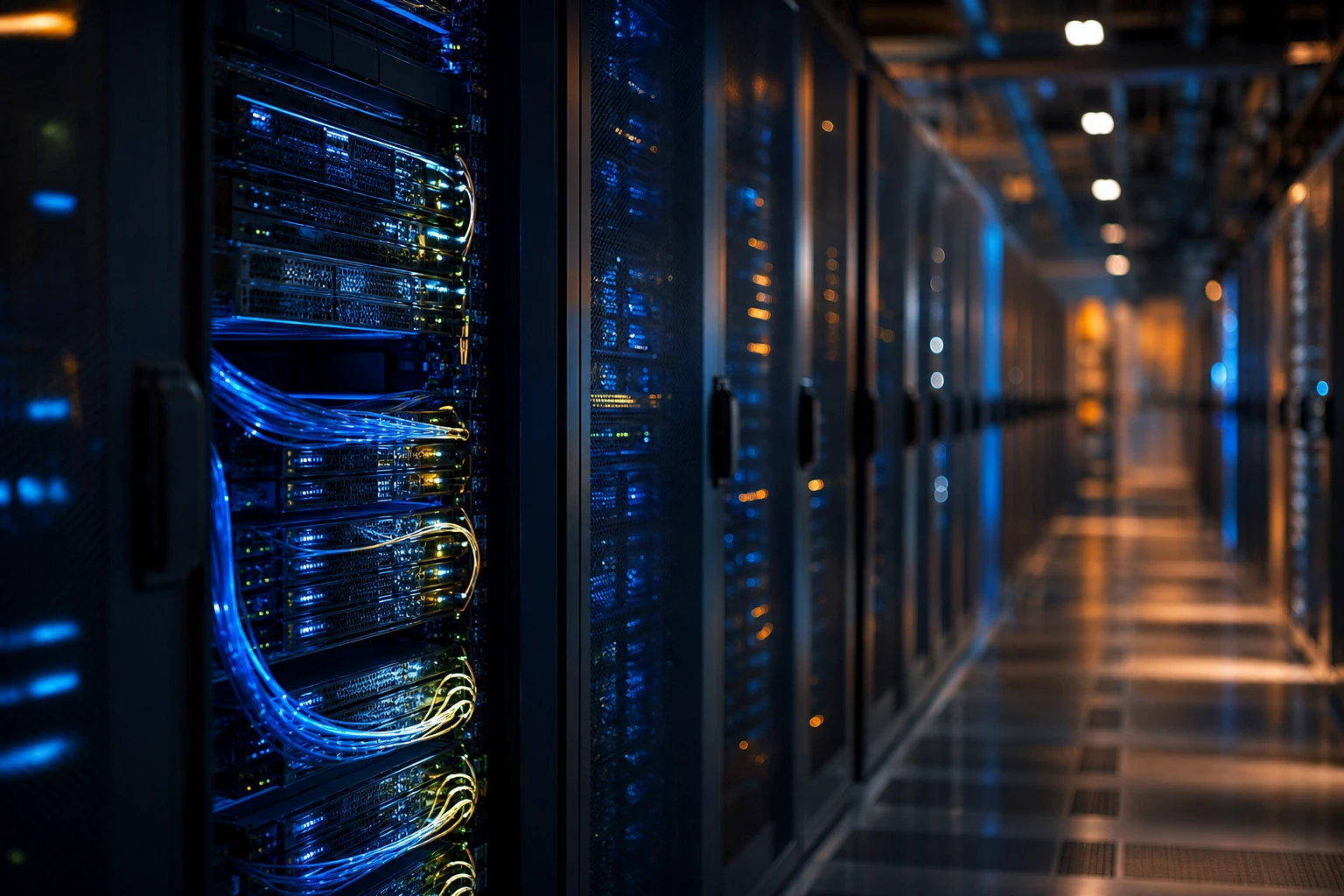 Microsoft data center illustrating Web IQ, the search engine built for AI agents
