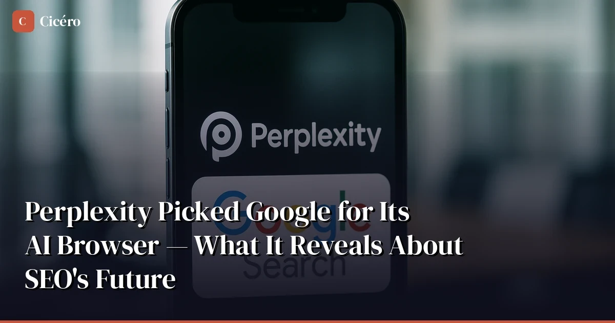 Perplexity Picked Google for Its AI Browser — What It Reveals About SEO's Future
