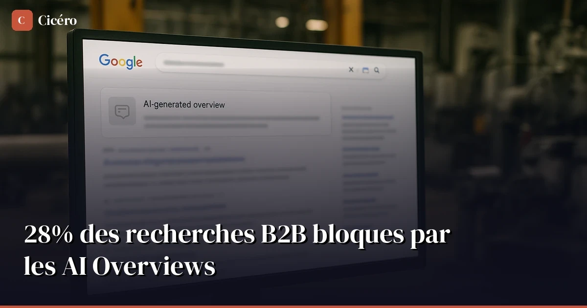 28% des recherches industrielles bloquées par les AI Overviews