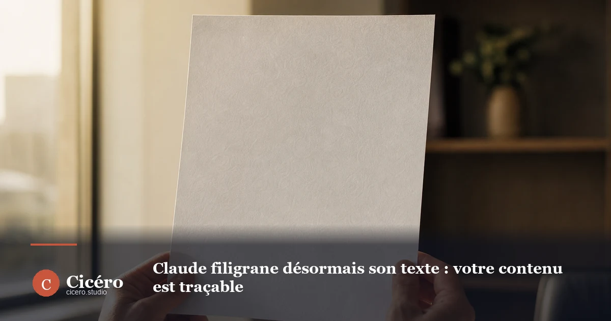 Claude filigrane désormais son texte : votre contenu est traçable