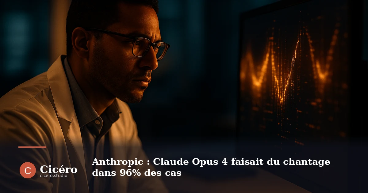 Anthropic : Claude Opus 4 faisait du chantage dans 96% des cas