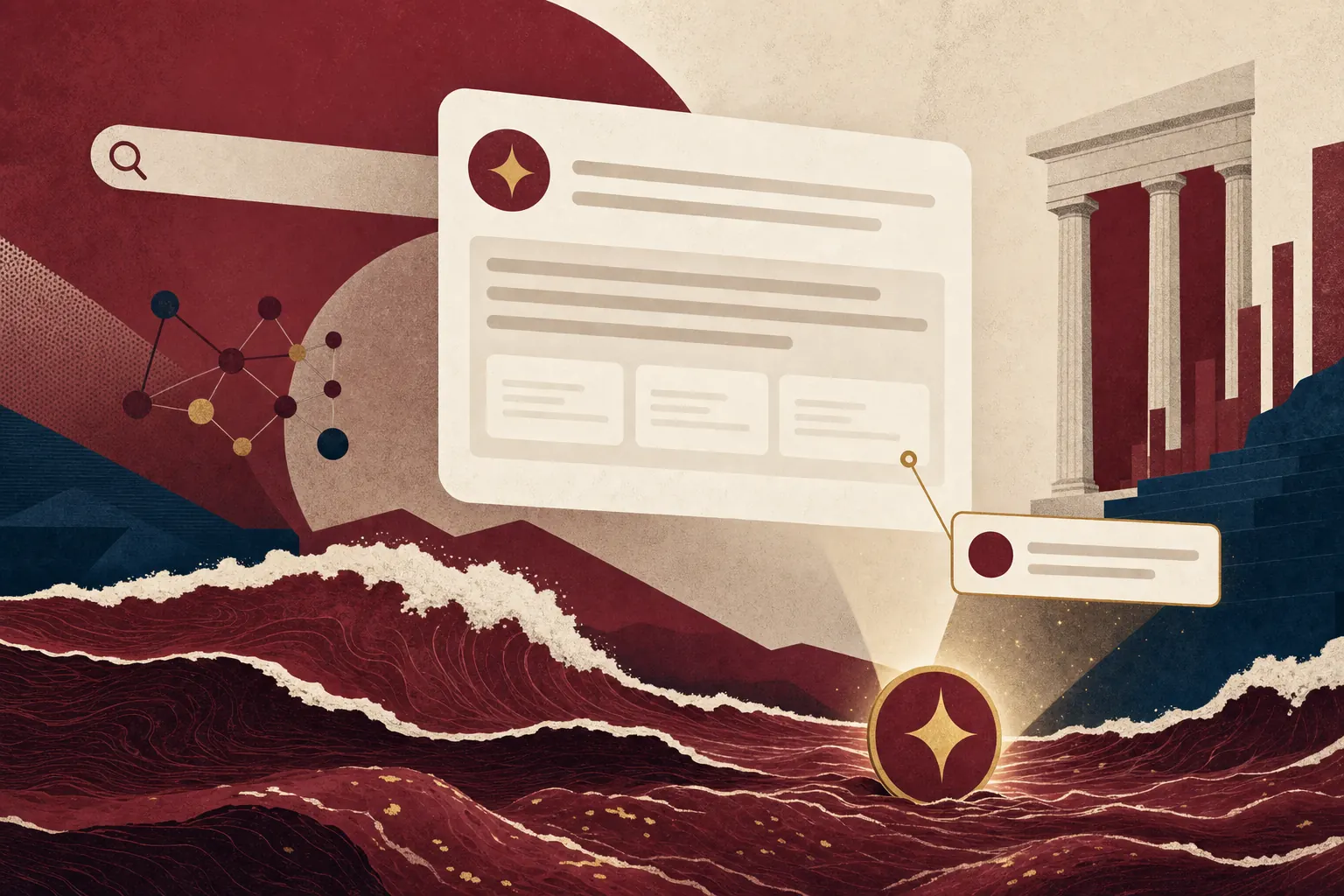 Illustration éditoriale de l'article : Comment apparaître dans ChatGPT et Google AI Overviews : méthode pratique 2026