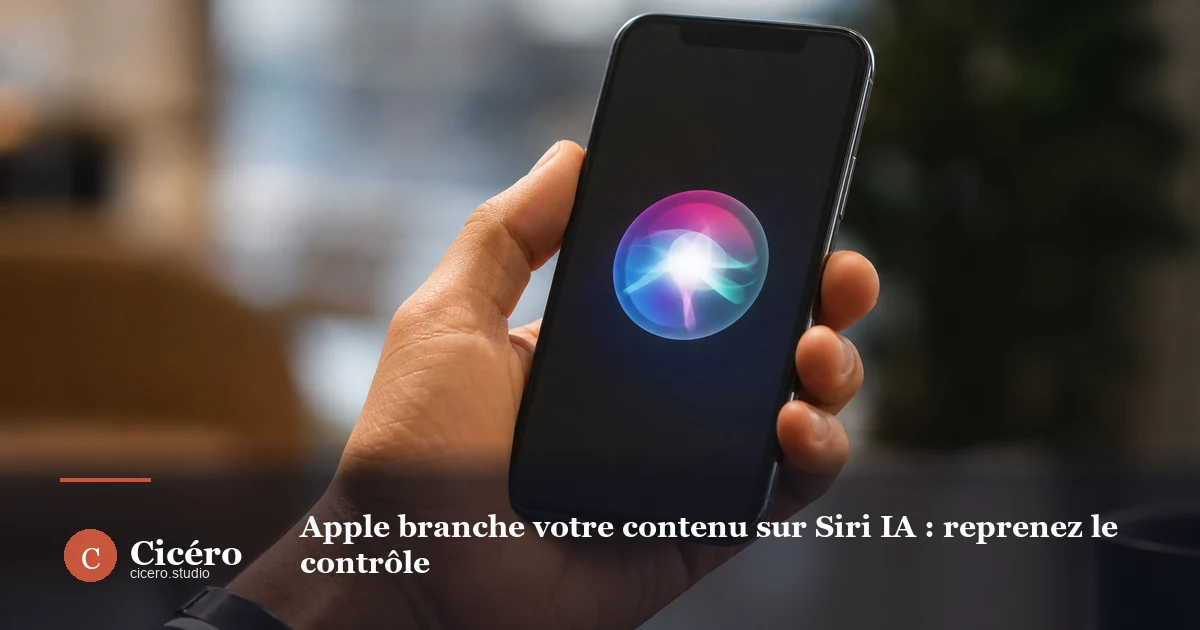 Apple branche votre contenu sur Siri IA : reprenez le contrôle