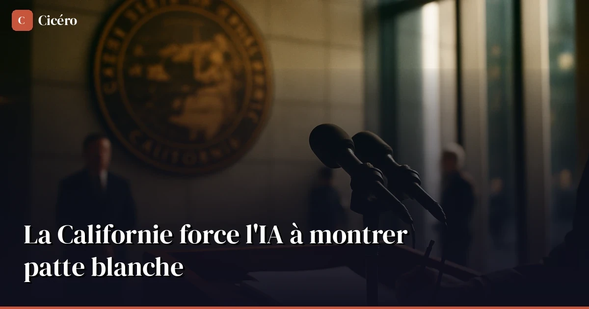 La Californie force l'IA à montrer patte blanche — et votre contenu est concerné