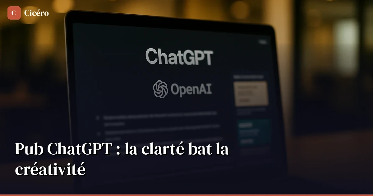 Pub ChatGPT : 30 caractères suffisent — la clarté écrase la créativité