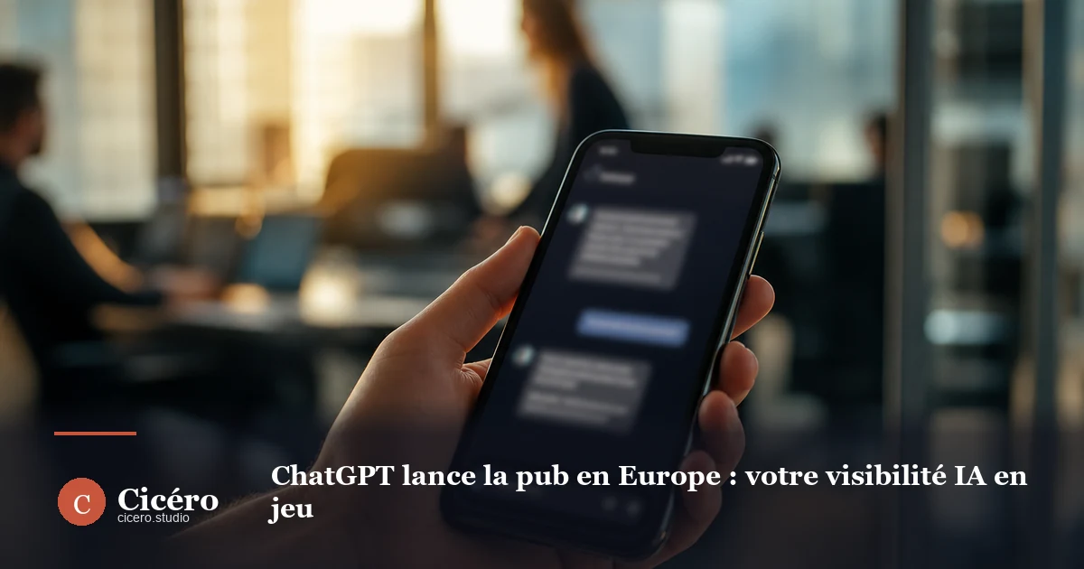 ChatGPT lance la pub en Europe : votre visibilité IA en jeu