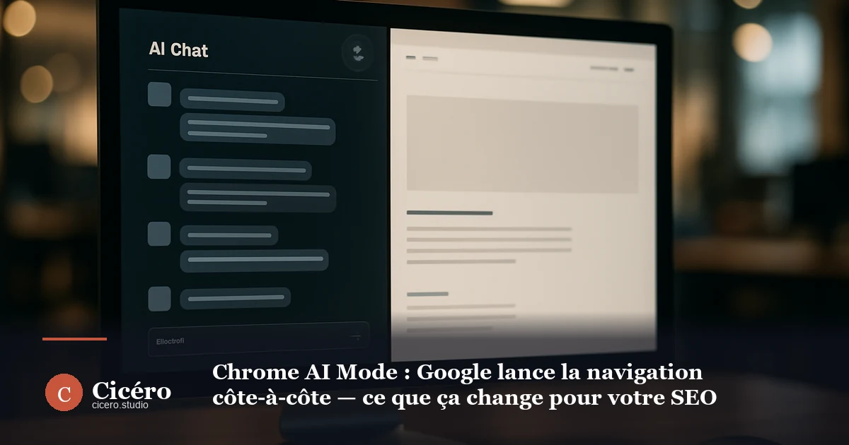 Chrome AI Mode : Google lance la navigation côte-à-côte — ce que ça change pour votre SEO