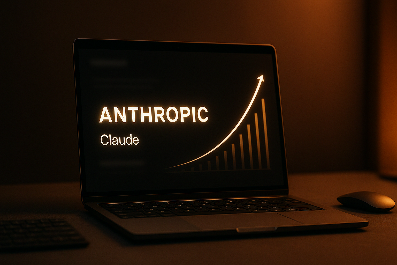 Logo Anthropic avec courbes de croissance abonnés Claude