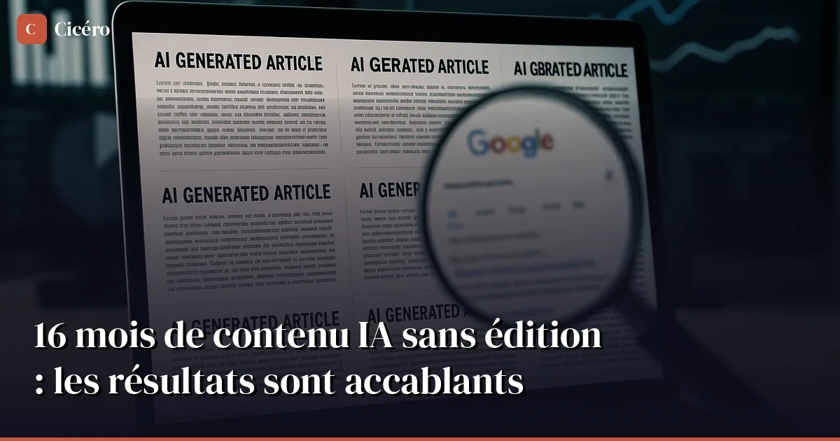 16 mois de contenu IA brut sur Google : l'expérience qui tue le mythe