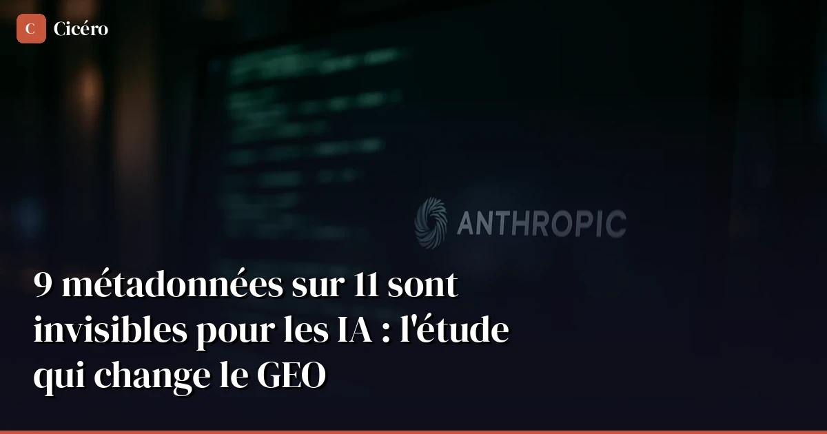 9 métadonnées sur 11 invisibles pour les IA — l'étude qui change le GEO