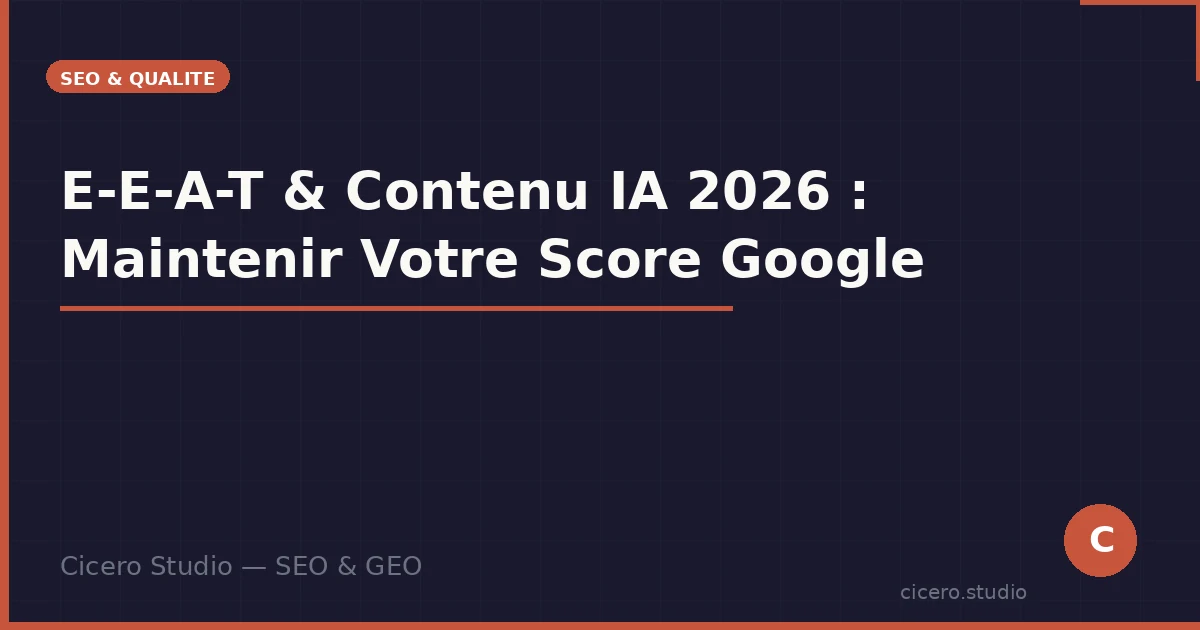 E-E-A-T et contenu IA : maintenir votre score de confiance Google en 2026
