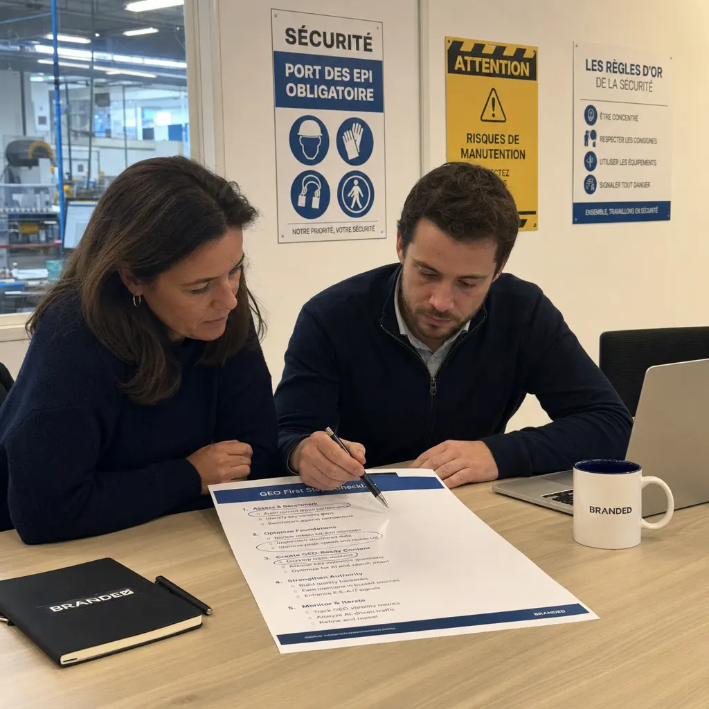 Illustration GEO B2B industriel premiers pas - résultats et données