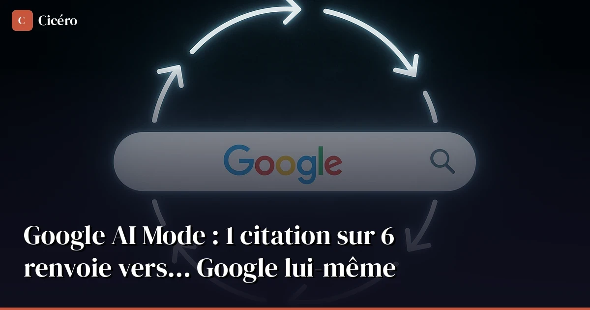 Google AI Mode : 1 citation sur 6 renvoie vers… Google