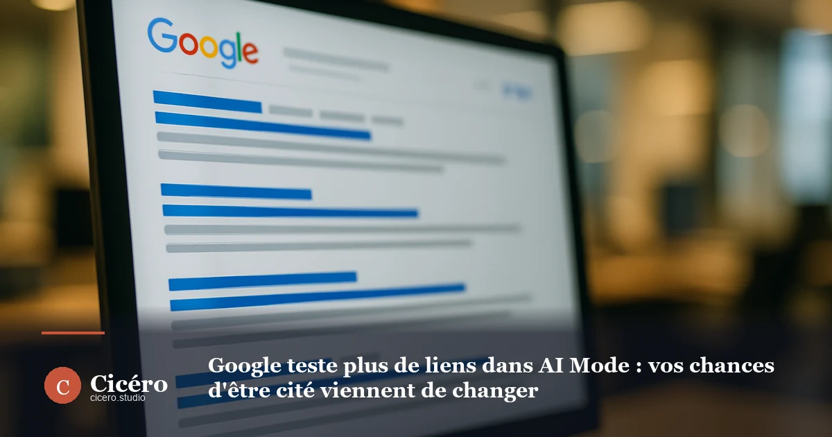 Google teste plus de liens dans AI Mode : vos chances d'être cité viennent de changer