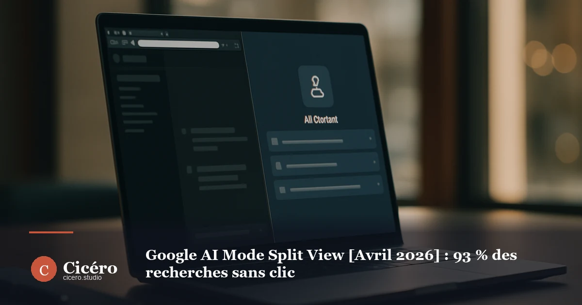 Google AI Mode Split View [Avril 2026] : 93 % des recherches sans clic
