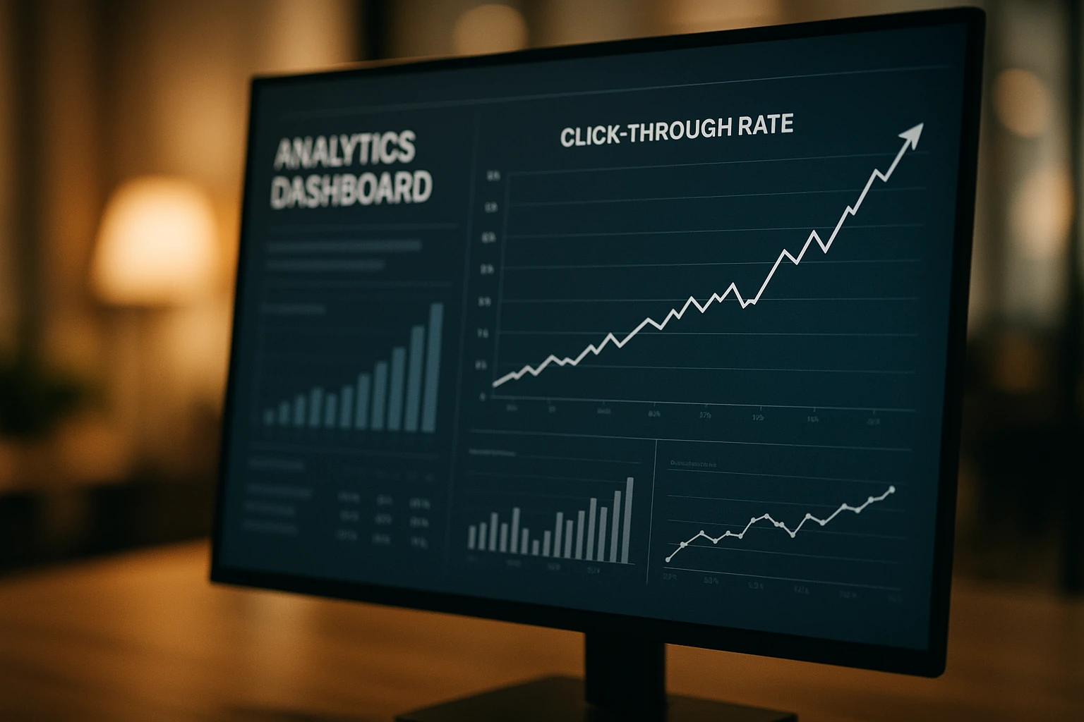 Graphique montrant la remontée du taux de clic sur les AI Overviews de Google en 2026, sur fond d'écran de recherche