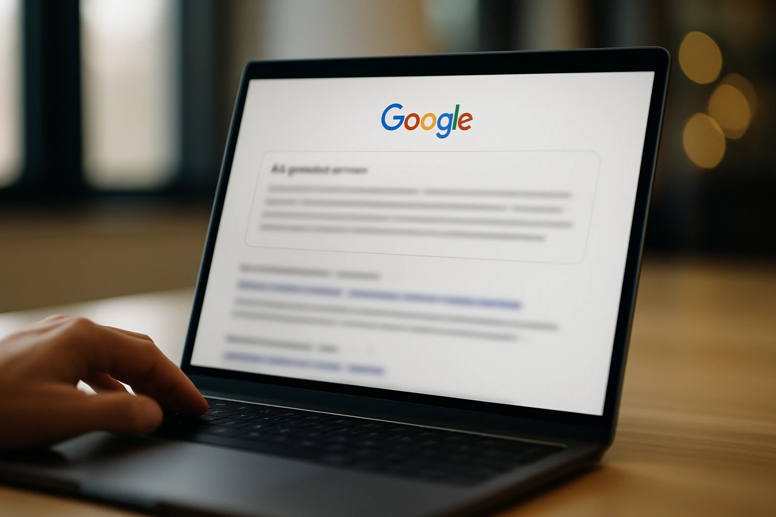Interface Google Search montrant les AI Overviews avec indicateur de politiques anti-spam