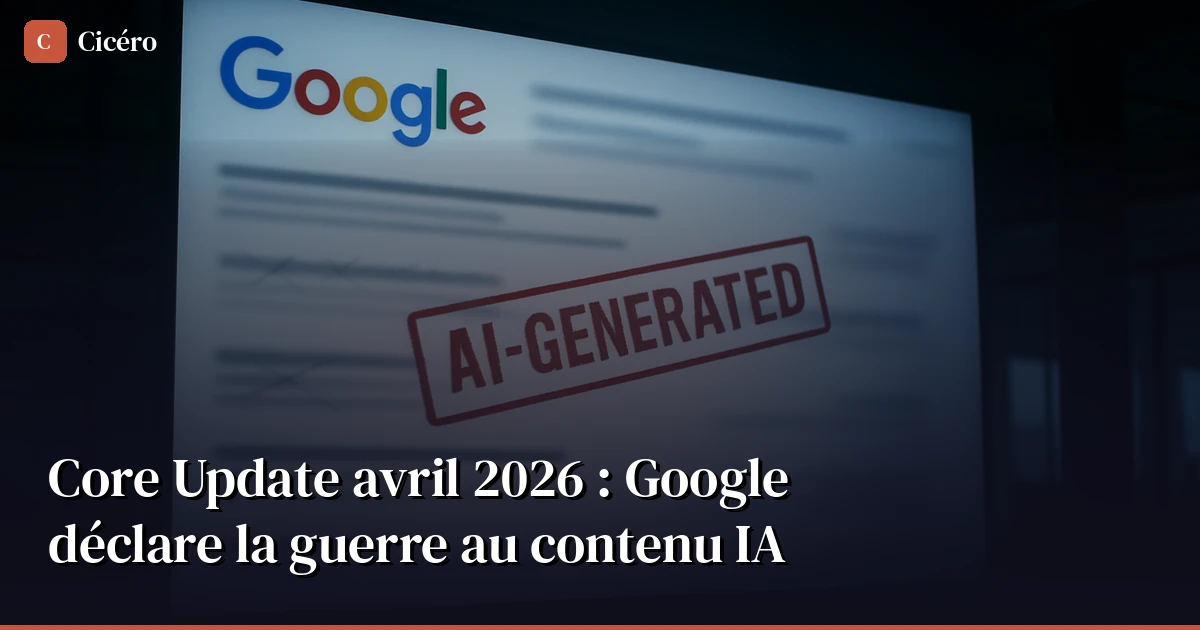 Core Update avril 2026 : Google déclare la guerre au contenu IA low-effort