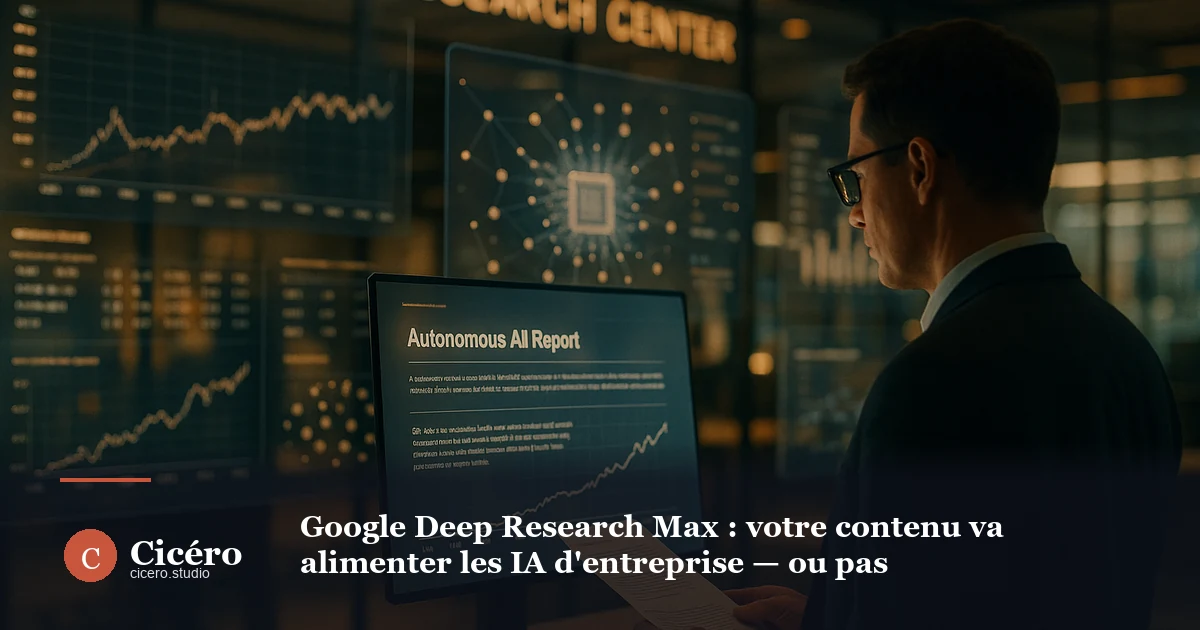 Google Deep Research Max : votre contenu va alimenter les IA d'entreprise — ou pas