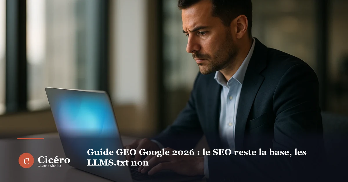 Guide GEO Google 2026 : le SEO reste la base, les LLMS.txt non