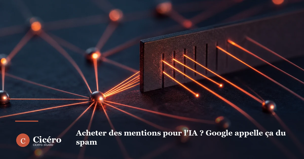 Acheter des mentions pour l'IA ? Google appelle ça du spam
