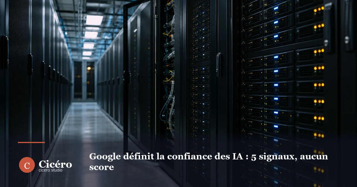 Google définit la confiance des IA : 5 signaux, aucun score