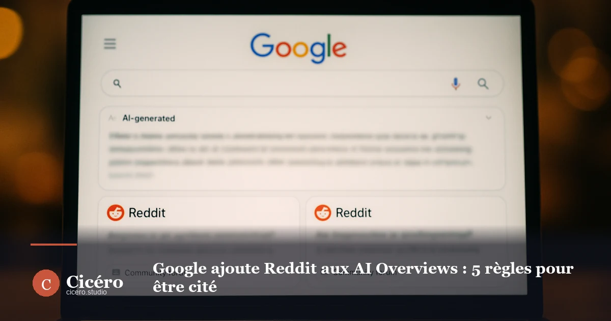 Google ajoute Reddit aux AI Overviews : 5 règles pour être cité