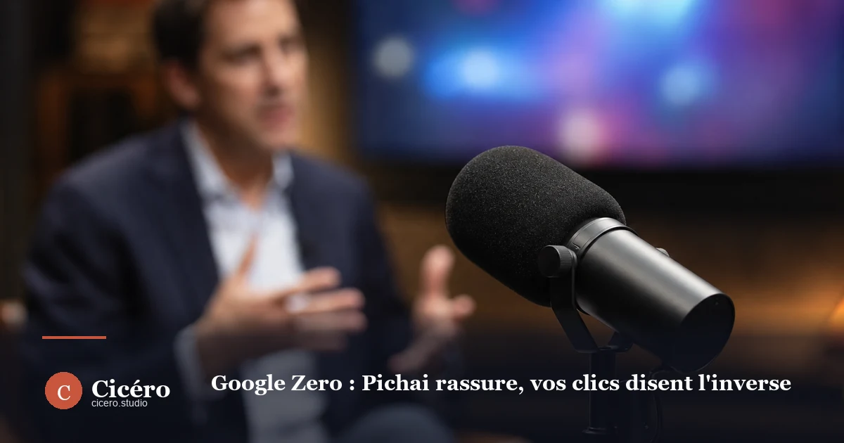 Google Zero : Pichai rassure, vos clics disent l'inverse