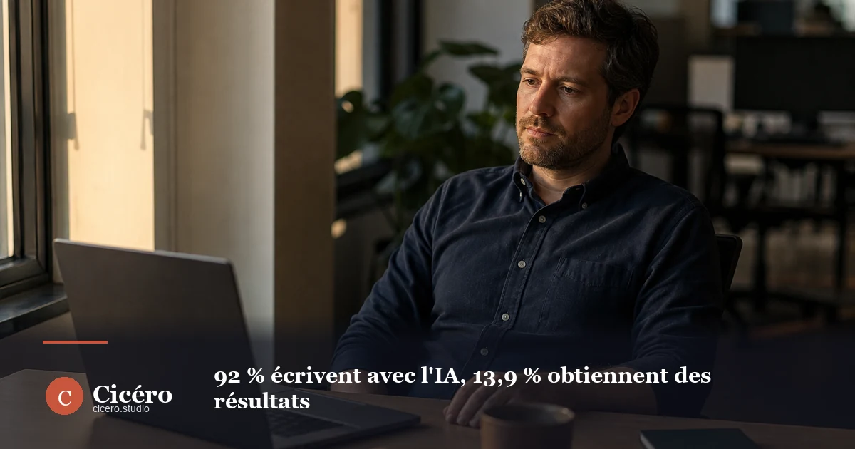 92 % écrivent avec l'IA, 13,9 % obtiennent des résultats