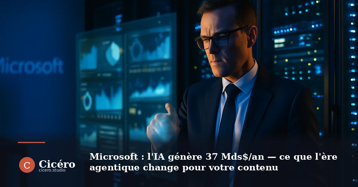 Microsoft : l'IA génère 37 Mds$/an — l'ère agentique change votre SEO