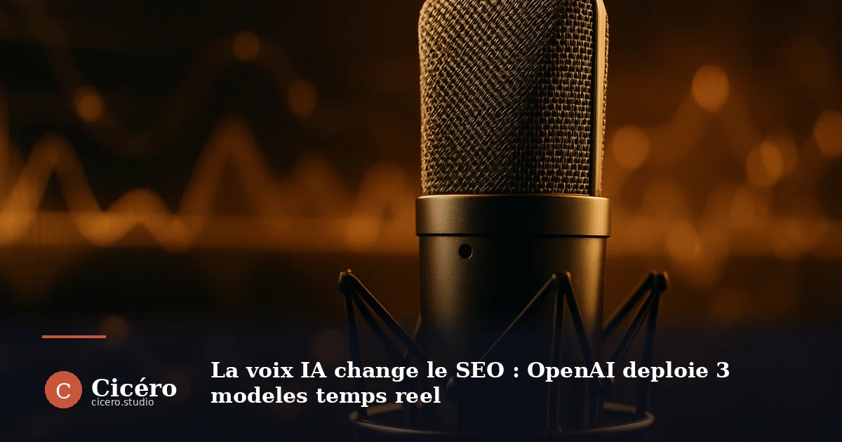 La voix IA change le SEO : OpenAI déploie 3 modèles temps réel