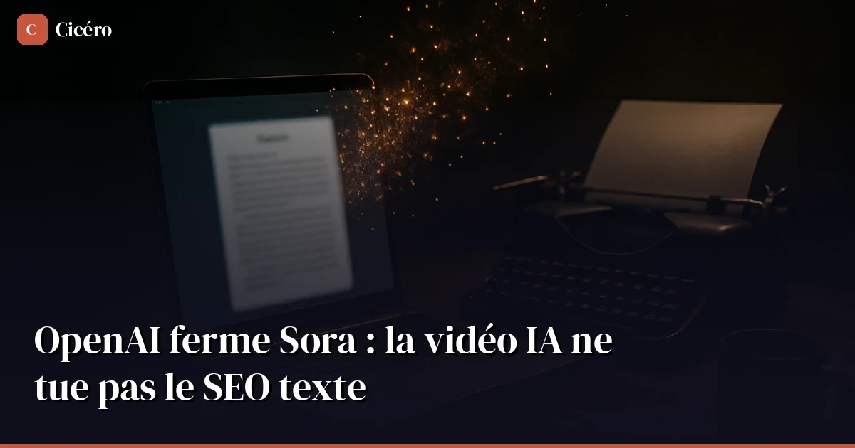 OpenAI ferme Sora : la vidéo IA ne tue pas le SEO texte