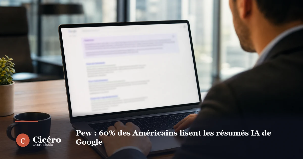 Pew : 60% des Américains lisent les résumés IA de Google