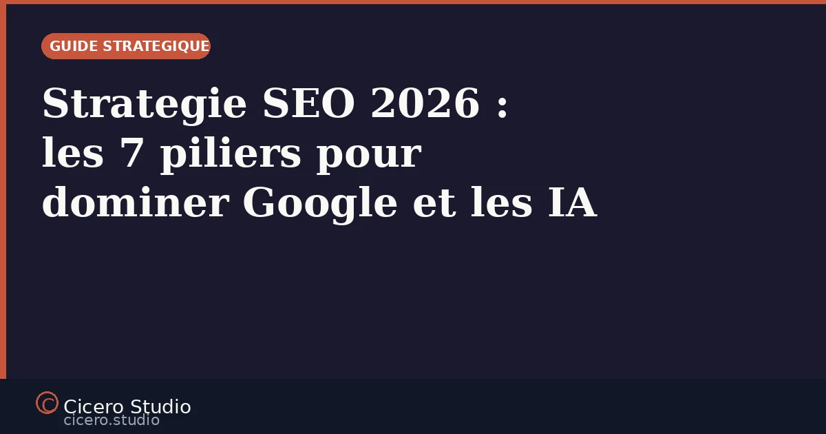 Stratégie SEO 2026 : les 7 piliers pour dominer Google ET les IA génératives