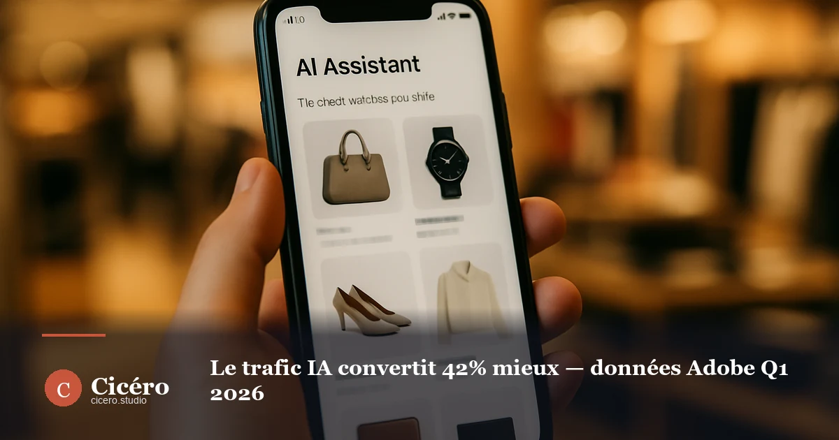 Le trafic IA convertit 42% mieux — données Adobe Q1 2026